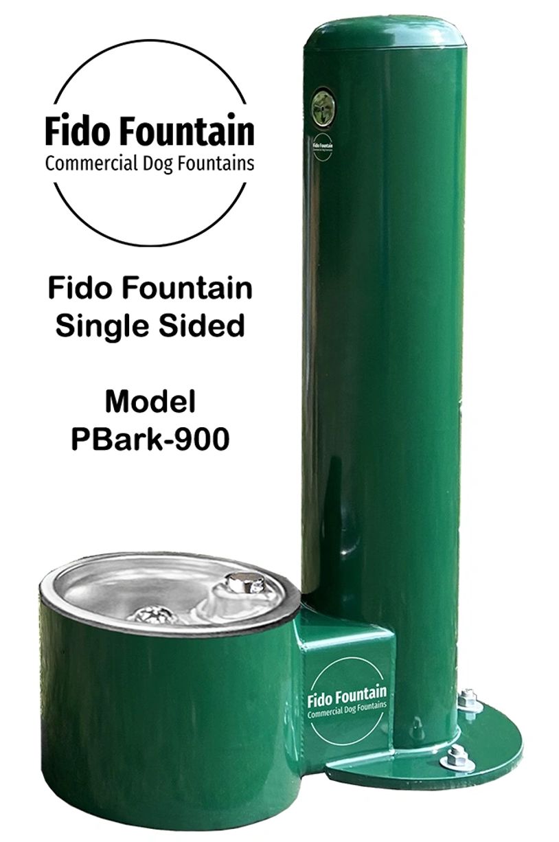 PBark-900 Fido Fountain Single Sided Pedestal Pet Drinking Fountain, Commercial Dog Fountain
