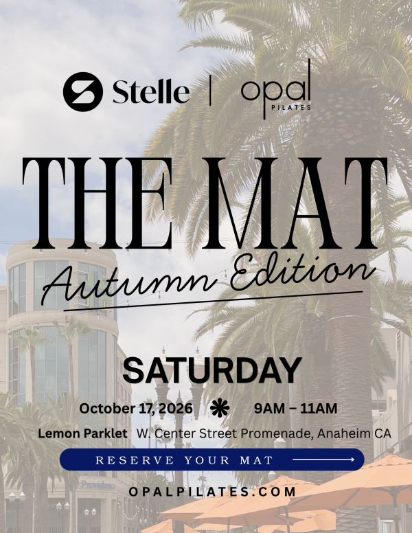 Event flyer for The Mat Autumn Edition Pilates session.