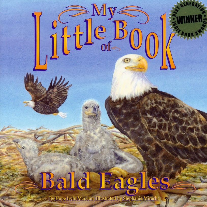 Tells the story of bald eagles from egg hatching to starting new nests of their own.