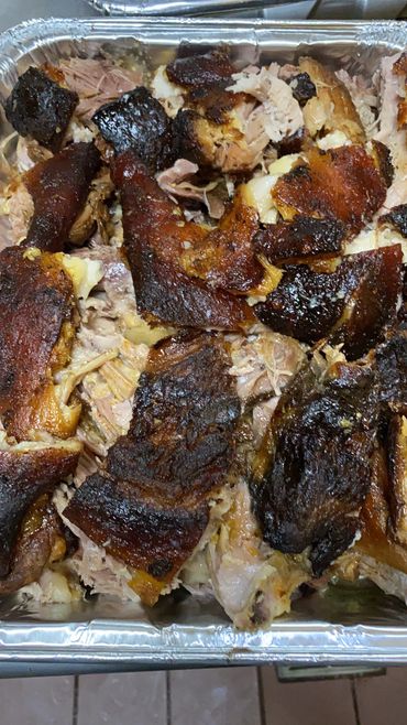 Roasted pork with crispy skin