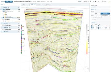 3D geological seismic data visualization in software.