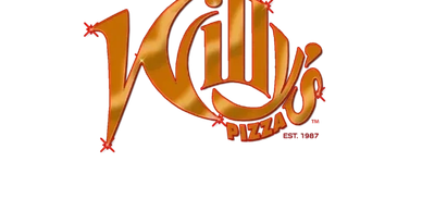 Willy's Pizza gold logo with red accents.