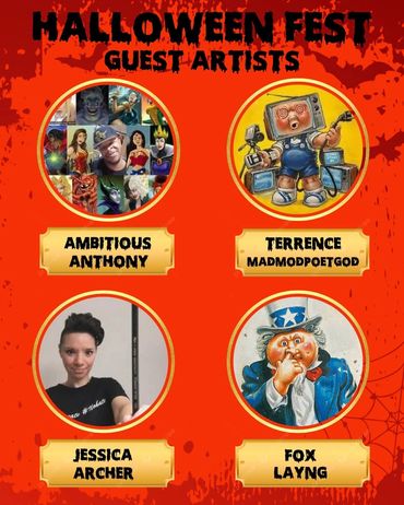 halloween fest local comic shop featuring local artists such as comic artist Jessica archer artworks
