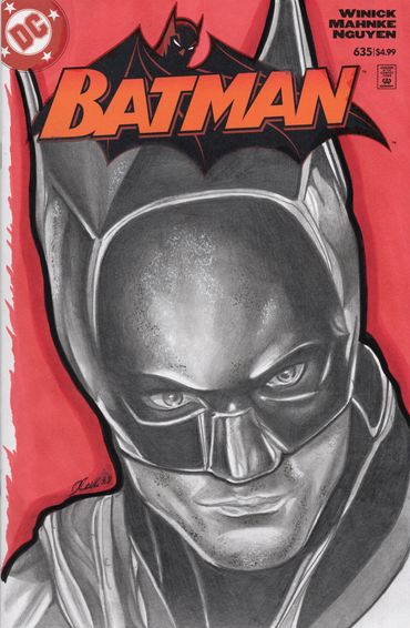 DC Comics superhero batman blank sketch cover original art for sale by Jessica archer artworks