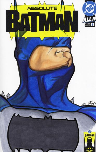 DC Comics batman blank sketch cover original artwork for sale from comic artist Jessica archer 