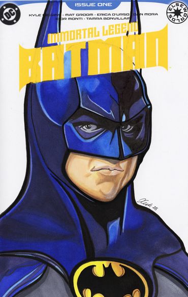 dc comics superhero batman blank sketch cover drawn by portrait artist Jessica archer artworks