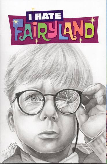 original comic art of a Christmas story sketched by portrait artist Jessica archer artworks