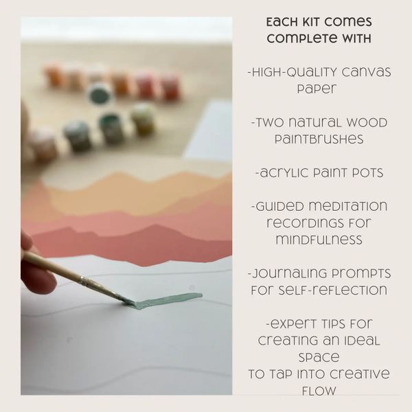 Abstract Zen Peaks Meditative Art Paint By Number Kit+ Easel - Image 2