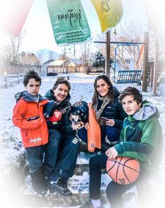 This family picture (January 2019) was taken at the “gateway” to our beloved backyard in Carbondale. 