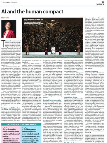 AI and the Human Compact - Page 15 of The Edge Singapore 1 June edition