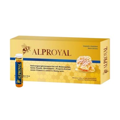 ALPROYAL honey-based dietary supplement with royal jelly and propolis extract.