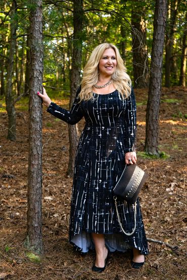 Black Faux Leather & Denim Shoulder Bag With Rhinestone Crystal Rivets