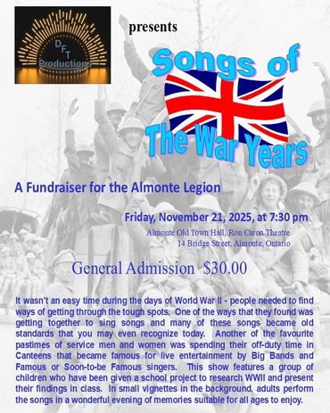 Songs of the War Year - A Fundraiser for the Almonte Legion