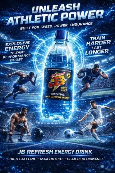 JB Refresh energy drink boosts athletic power and endurance.