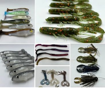 Handpoured swimbaits, Worms,Tungsten,Hula Grubs and crappie lures
