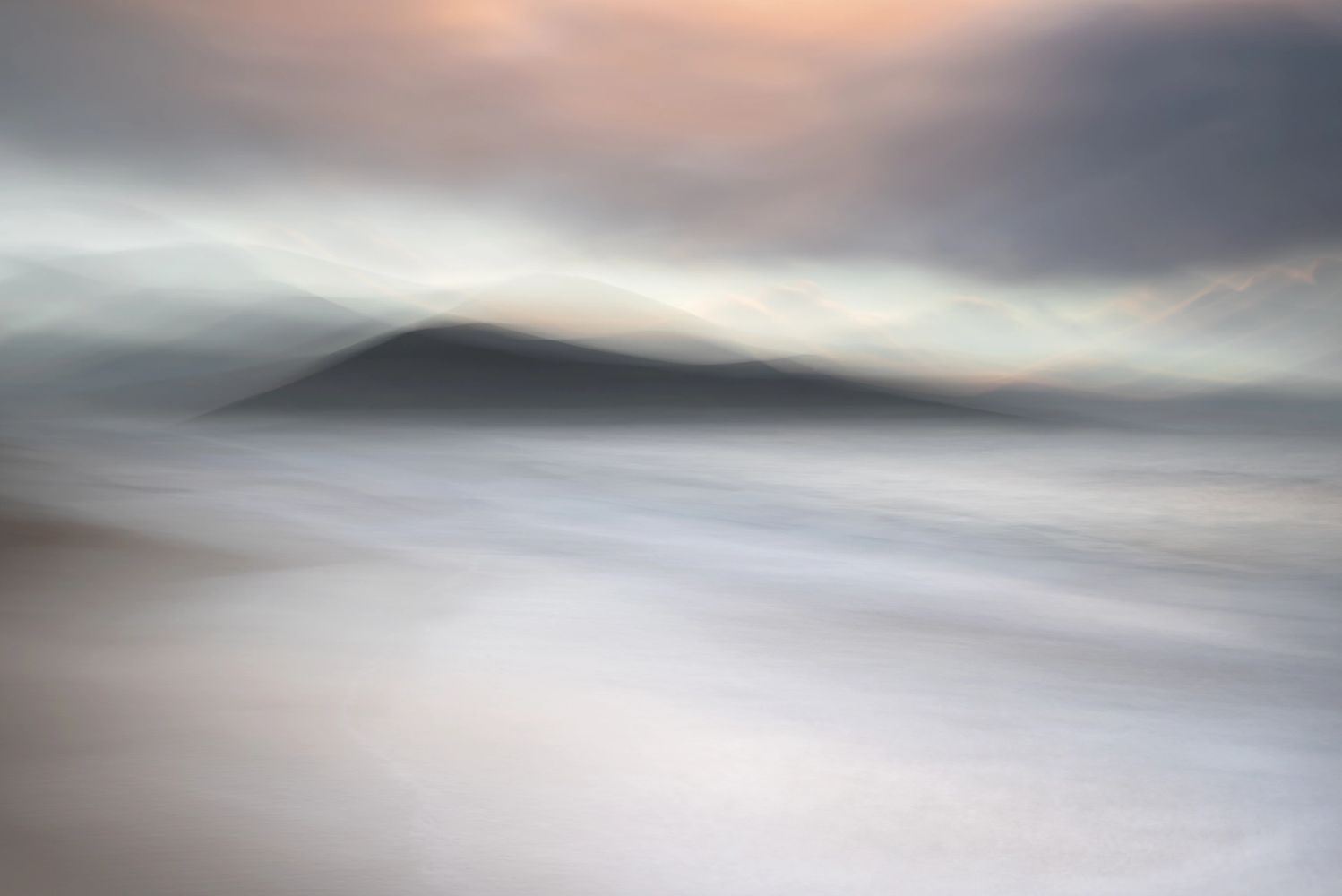 Abstract photography print of Ceapabhal in the Isle of Harris, captured using ICM photography