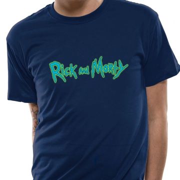 rick and morty logo t-shirt blue