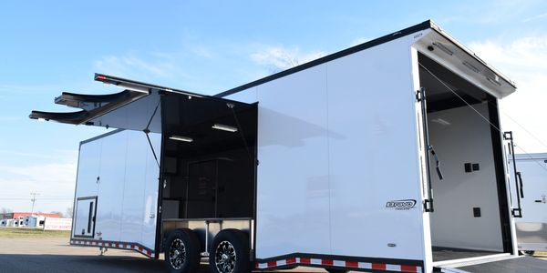 Photo of trailer in outside trailer storage available at P1 Garage Sanford Florida