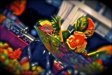 Fruit carving centerpiece Watermelon by Carl Franklin Jones at Ivanka Trump's wedding to Jared