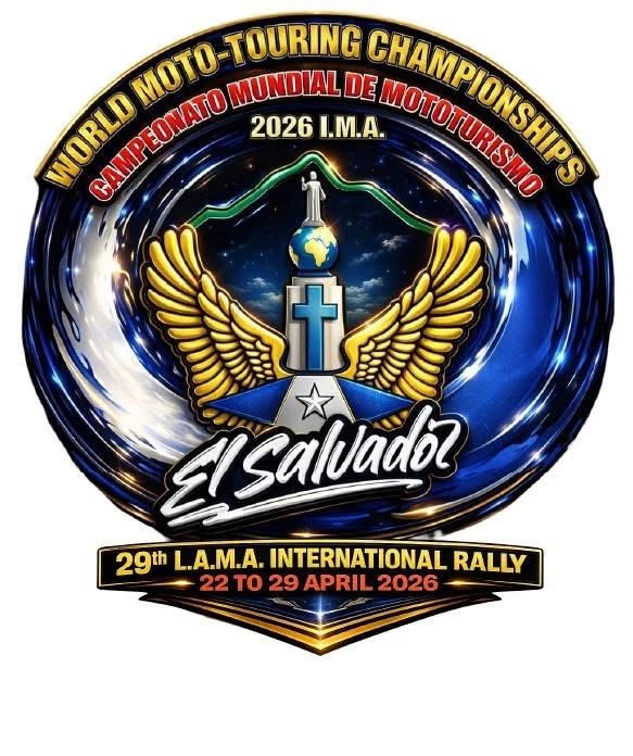 Logo for 2026 World Moto-Touring Championships in El Salvador.