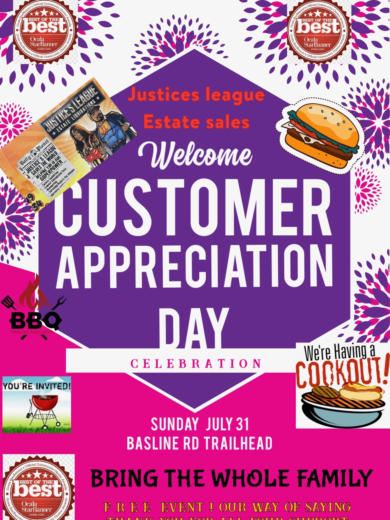 Customer Appreciation Day Justice's League Estate Sales