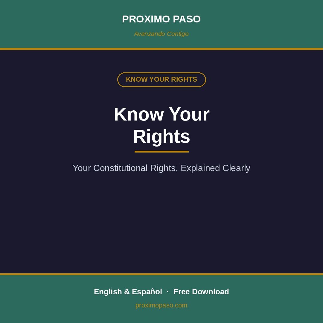 Proximo Paso free resources - Know Your Rights guide cover