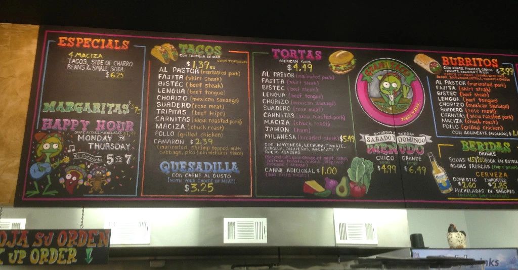 Large Long Chalkboard Custom Made Chalkboards Menu Restaurant Chalkboards