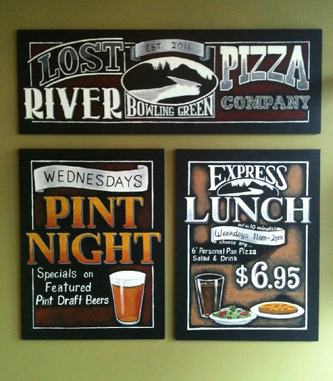 Lost River Pizza Chalkboard Sign