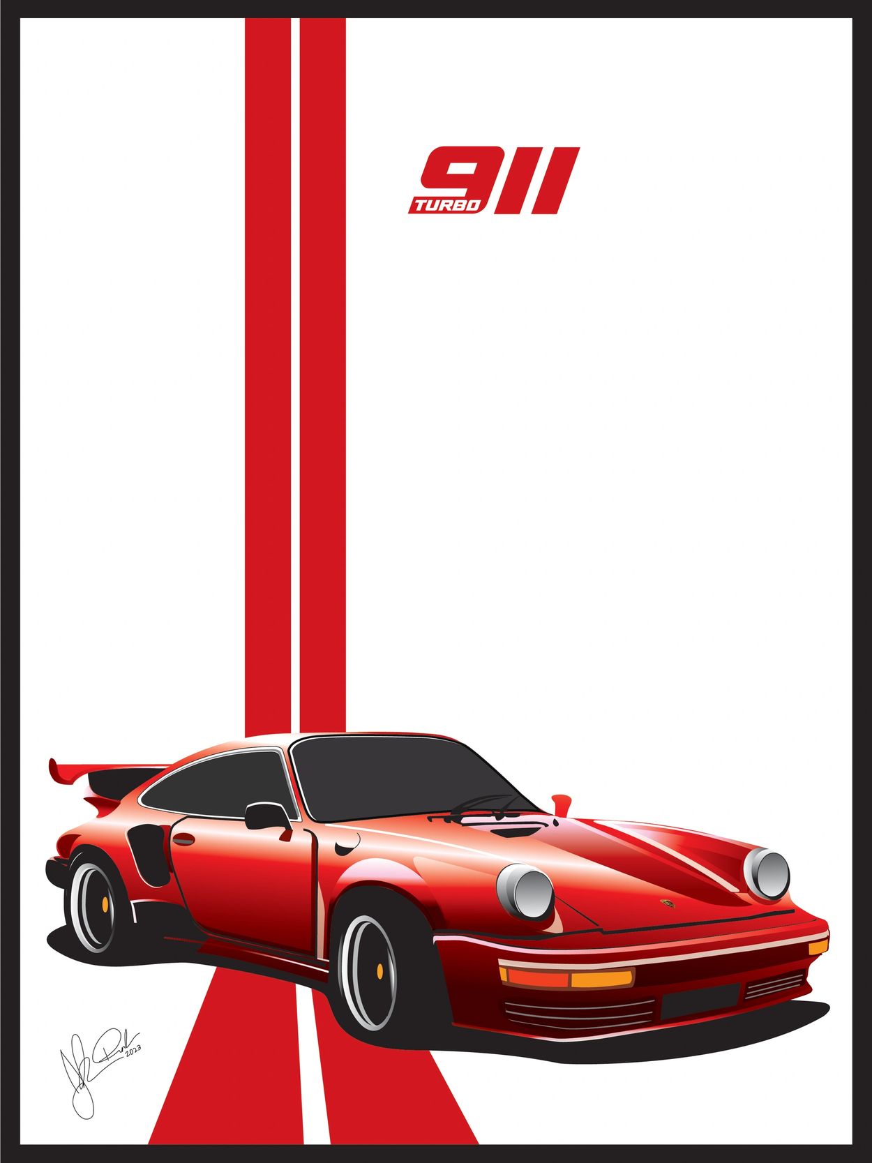 Illustrated Porsche 911 Turbo