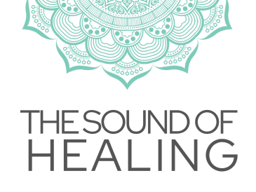 Teal Mandala Flower Logo with text that says "The Sound of Healing"