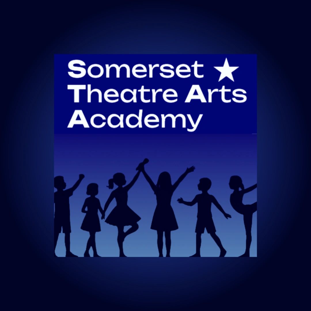 Somerset Theatre Arts Academy logo with silhouettes of children in performing arts poses.