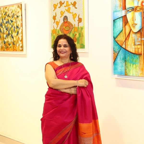 Shailja Jain, a woman entreprenuer, artist, and founder of Shailja Art Gallery in Gurgaon