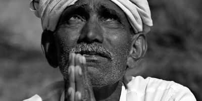 A village farmer in distress