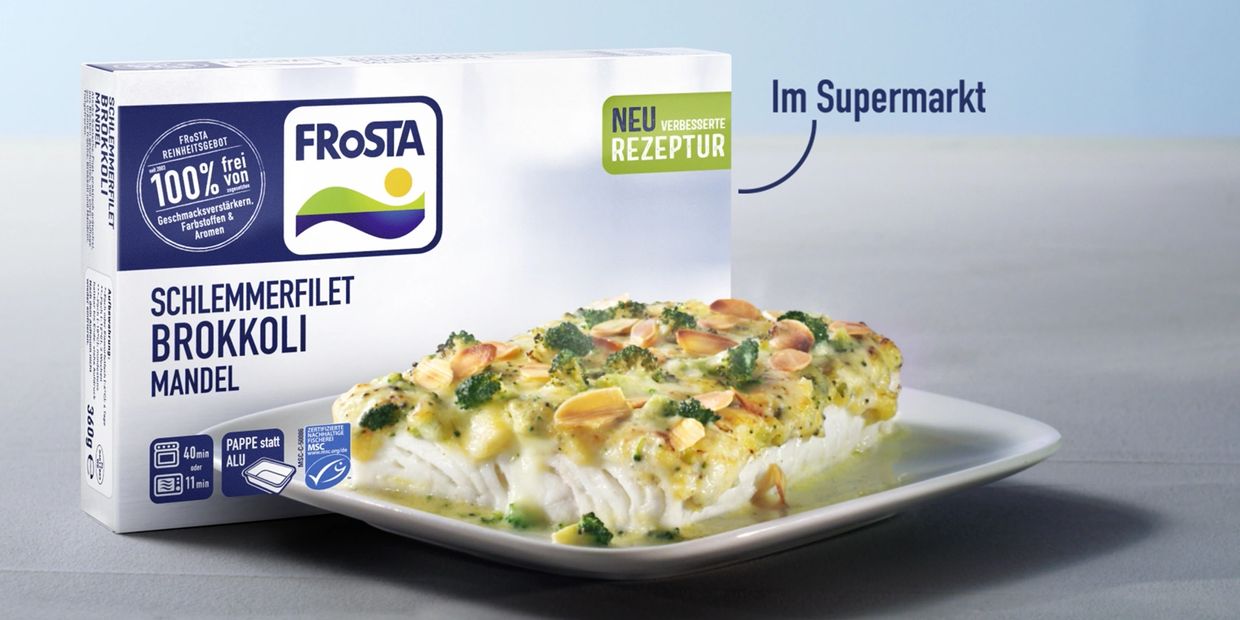 Das Tiefkühlgericht Schlemmerfilet Brokkoli Mandel des Herstellers Frosta