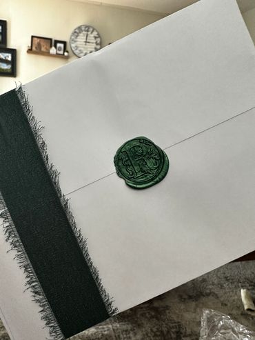 Wedding invitation wax seal.