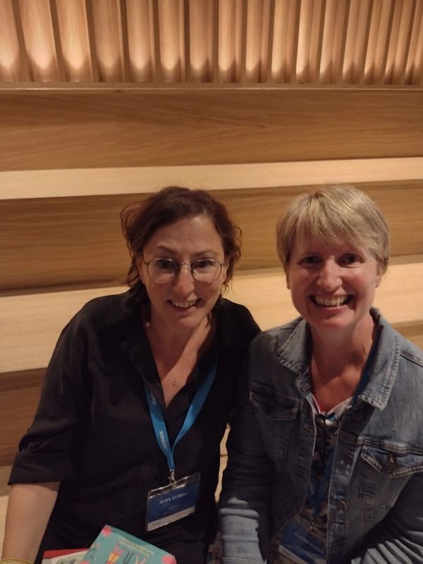 Nina Stibbe with Claire Flack