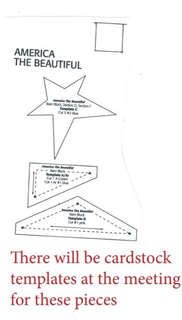 Cardstock templates for crafting 'America The Beautiful' pieces are shown.