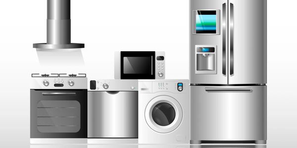 Washers, washing machines, dryers, refrigerators, freezers, ranges, cooktops, ovens, microwaves