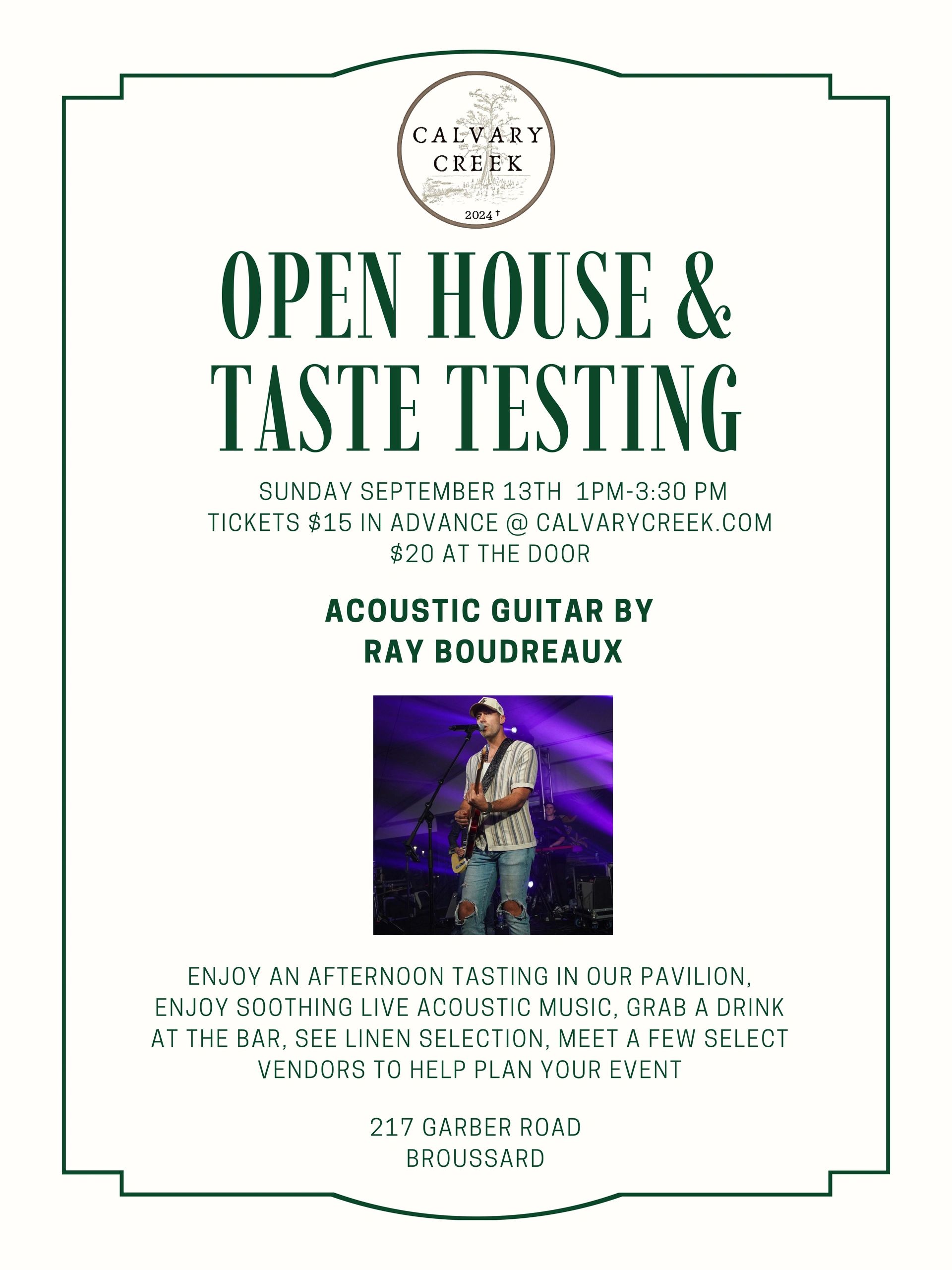 Join us Sunday September 13th from 1:00-3:30 pm for our Bridal Open House & Taste Testing. Featuring