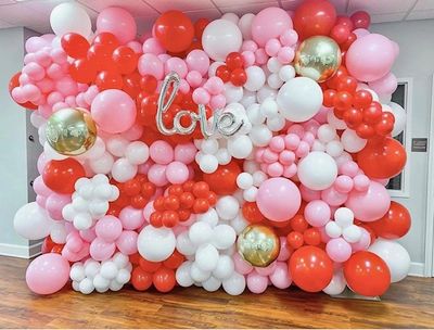 balloon wall, memphis balloon decor, balloon decor, balloon arch, corporate events, party balloons