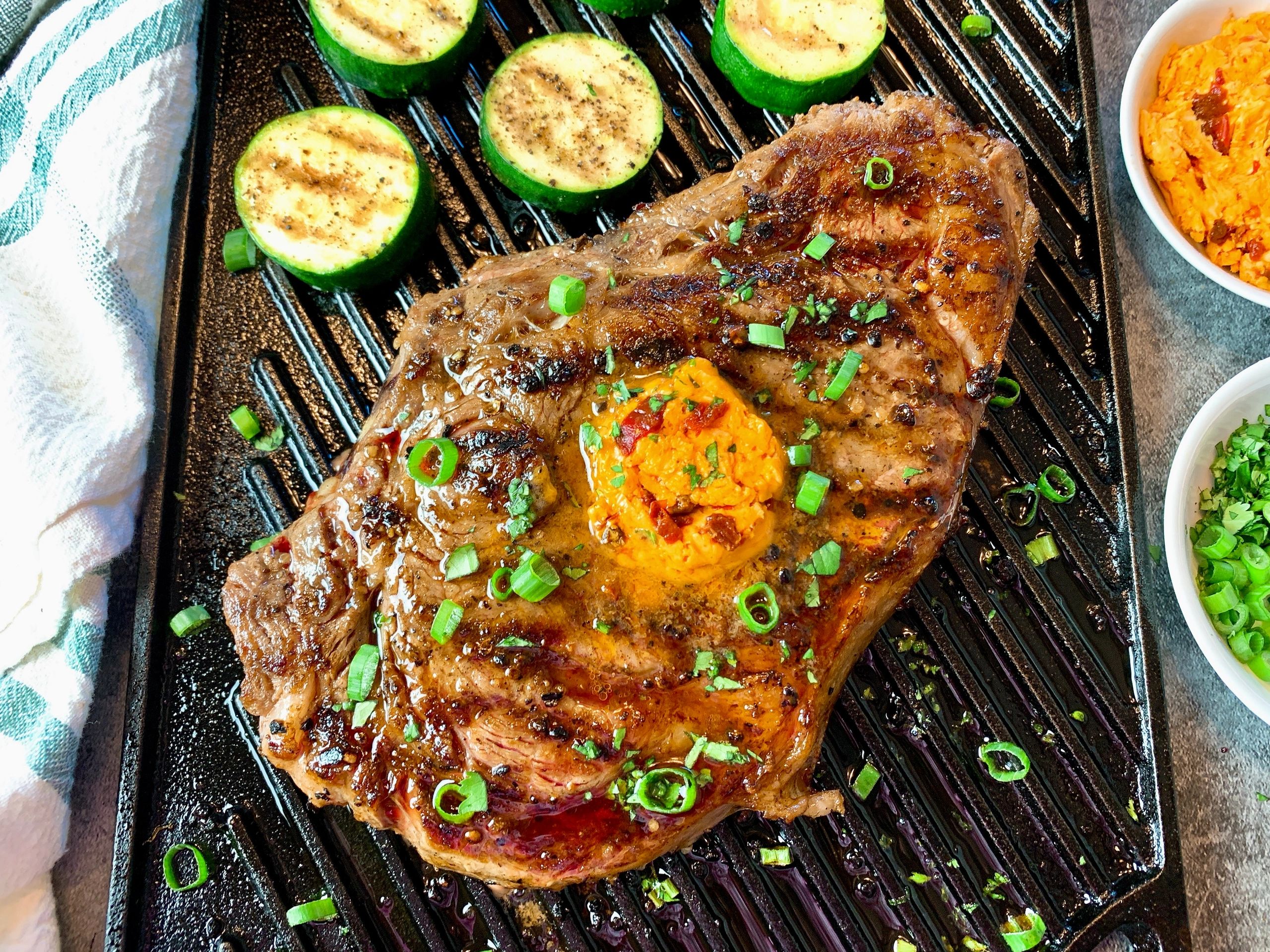 Grilled Steaks with Chipotle Butter