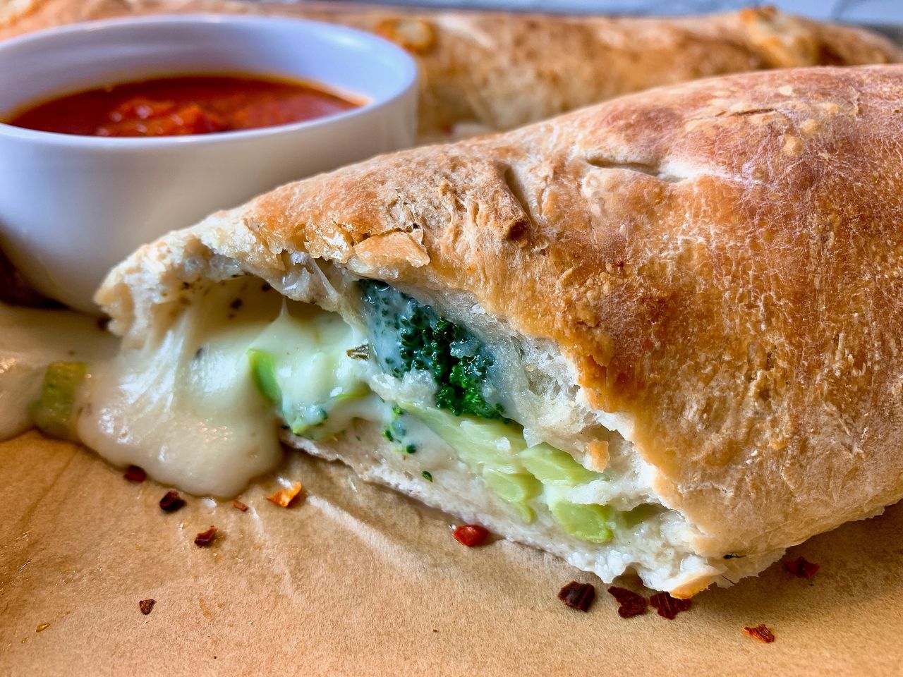 Cheesy Calzone with Broccoli