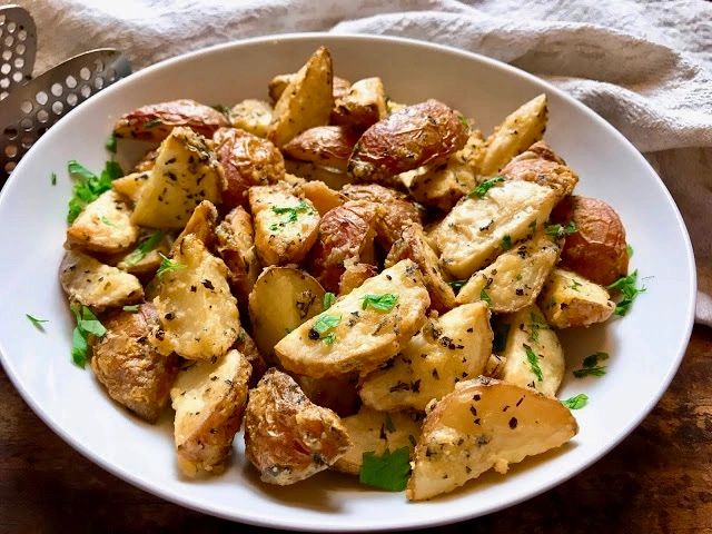 Roasted New Potatoes With Parmesan And Fresh Herbs - Green Valley Kitchen