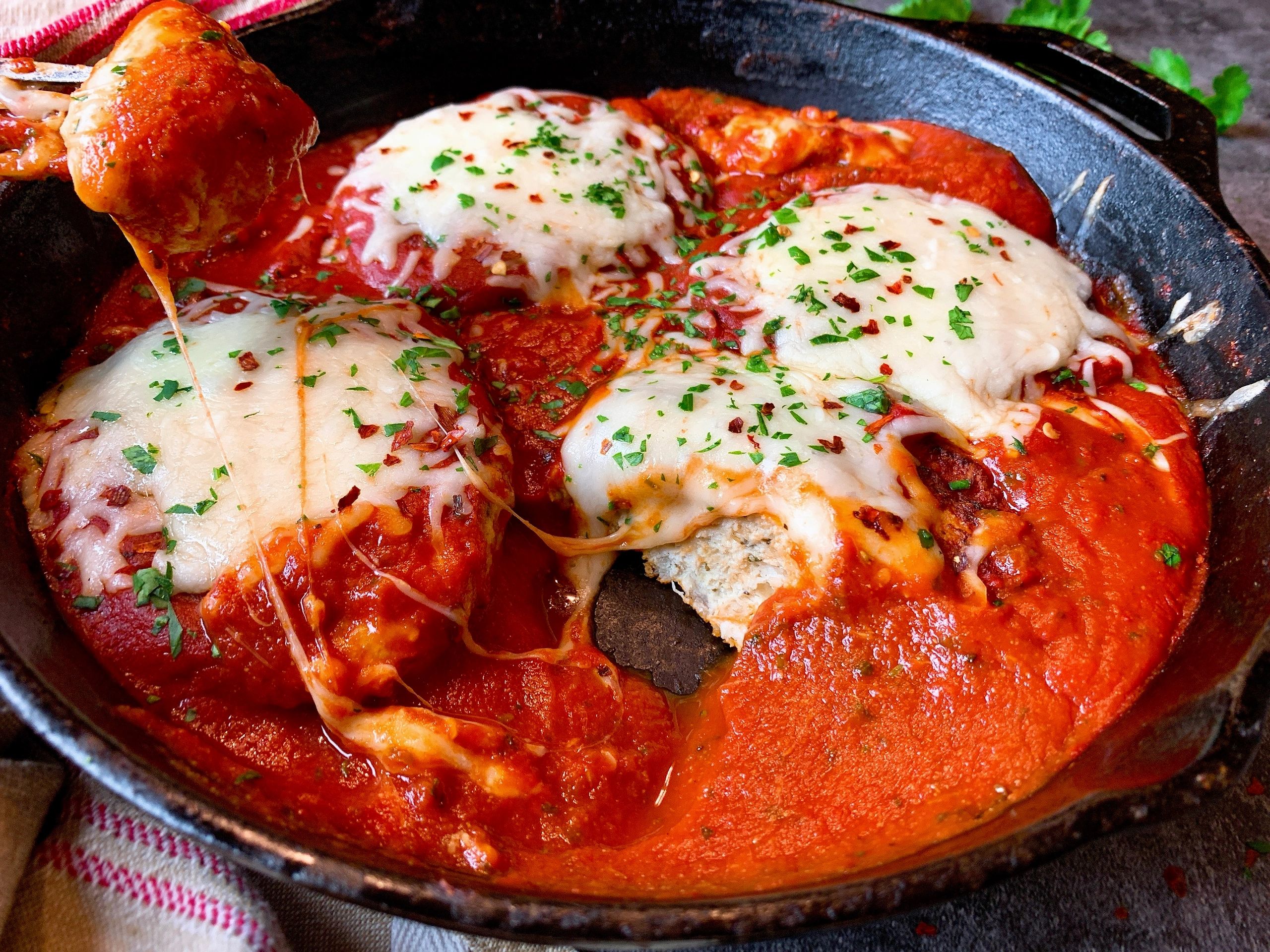 Chicken Parmesan Patties with Marinara