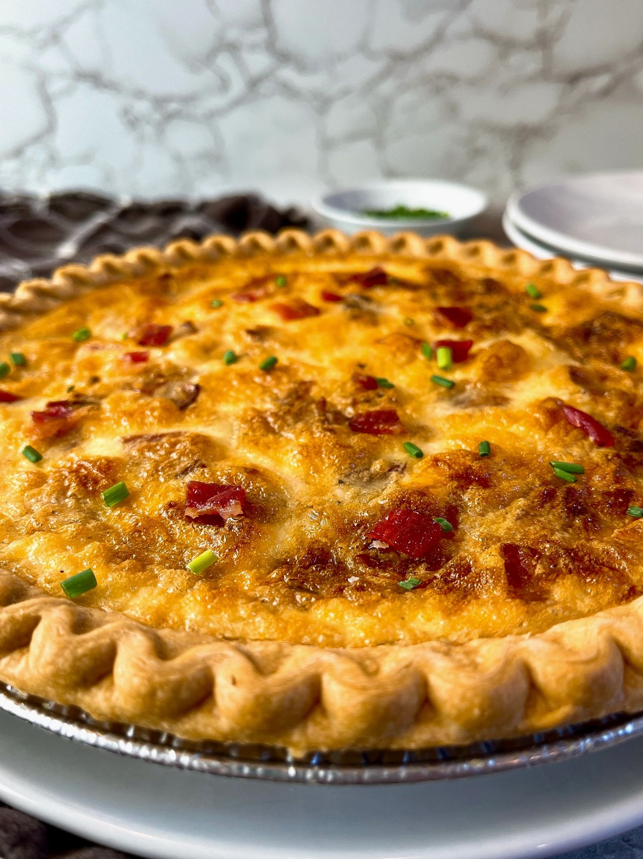 Puffy top skirt quiche