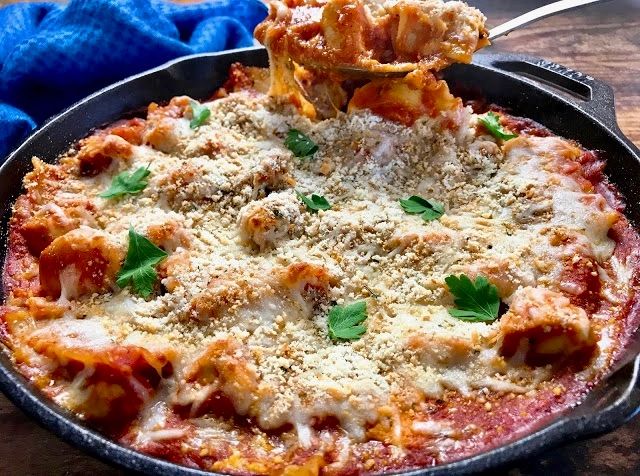 Skillet Chicken Parmesan Lasagna