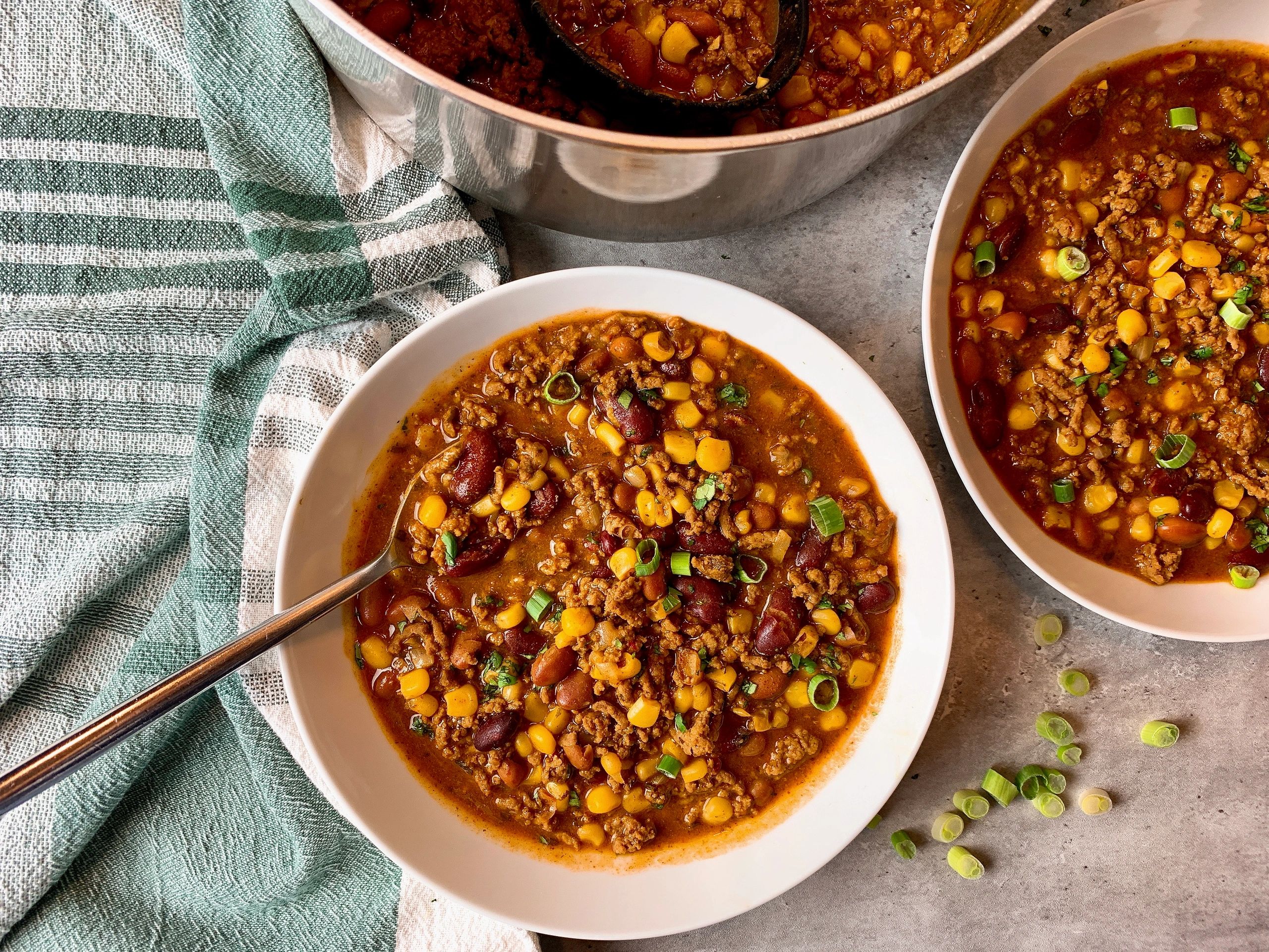 Beef and Bean Chili with Corn