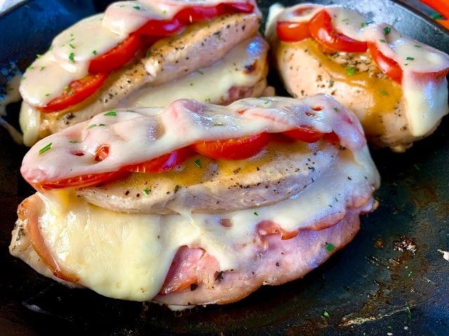 Open Faced Chicken Cordon Bleu