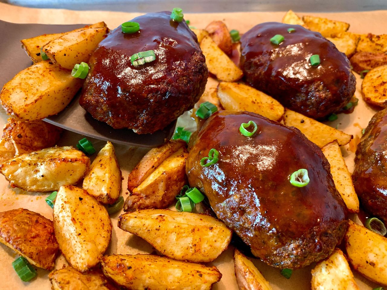 Sheet Pan Mini Meatloaves with Crispy Broccoli and Mustard Glazed Potatoes  Recipe