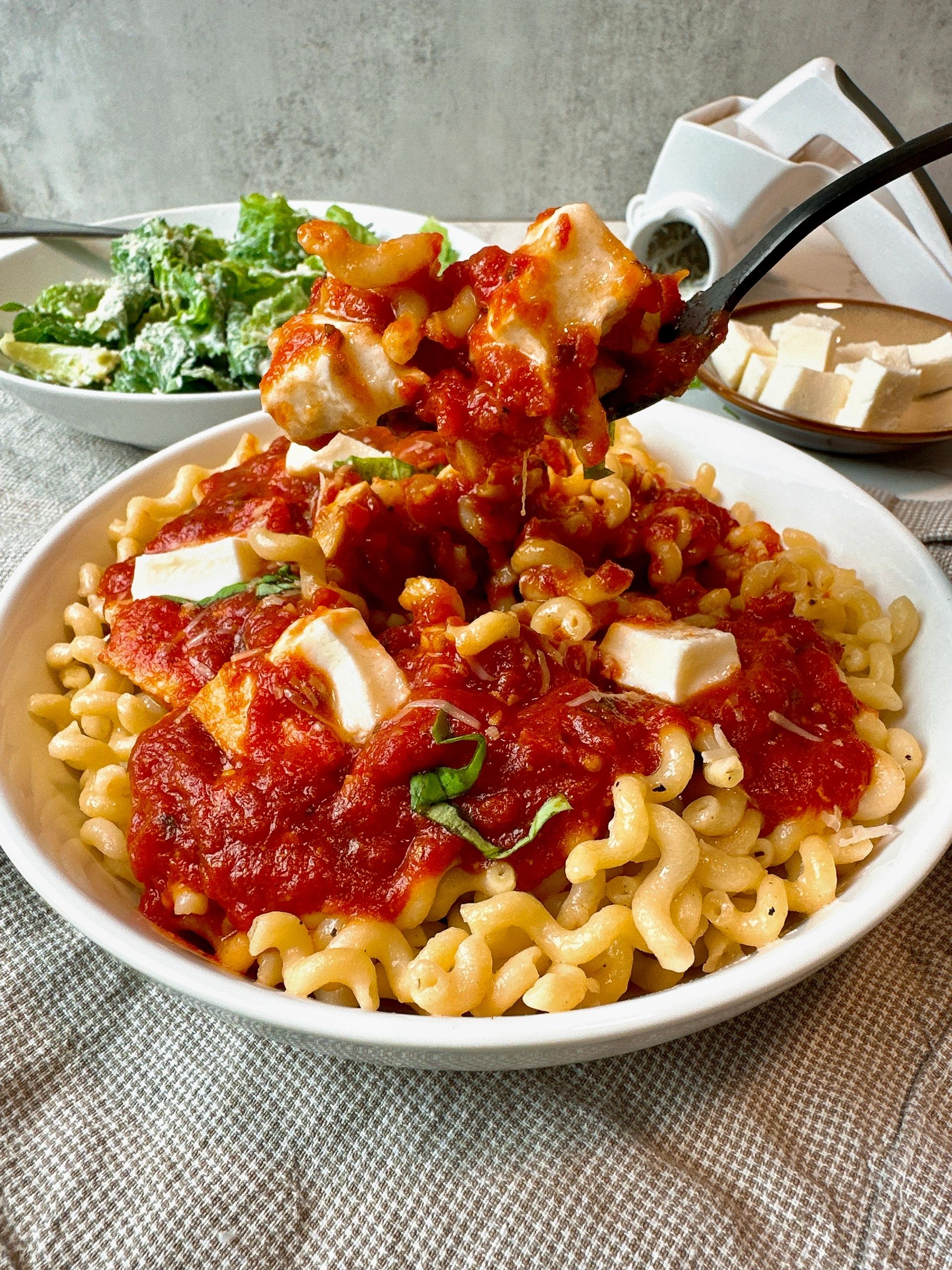 Cheesy Marinara Chicken Pasta - Cooking in the Midwest